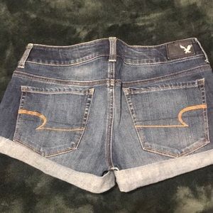 Blue denim shorts
